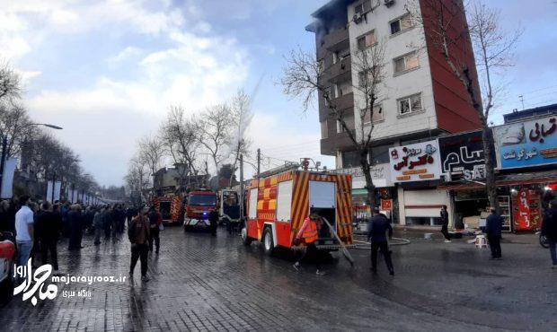 جزئیات آتش‌سوزی در میدان انقلاب لاهیجان؛ حبس ۲ نفر پس از حریق ساختمان