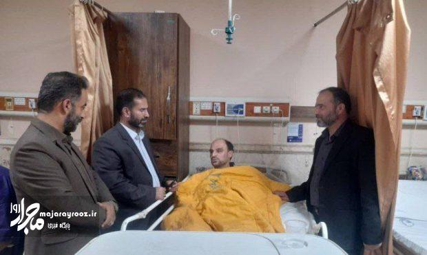عیادت فرمانده سپاه ناحیه شفت از بسیجی مجروح حادثه رانندگی