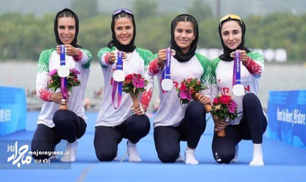 دختران قایقران ایرانی به مدال نقره رویینگ رسیدند دختران قایقران ایرانی به مدال نقره رویینگ رسیدند