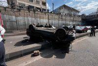 واژگونی خودروی سواری در زیرگذر رشتیان؛ ۲ نفر مصدوم شدند