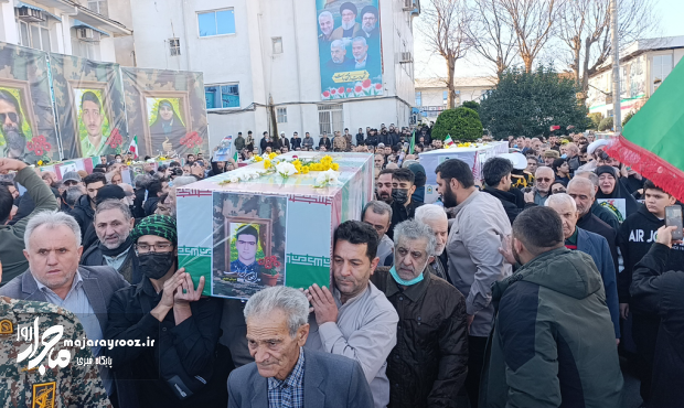 تشییع پیکر هفت شهید حافظ امنیت در گیلان